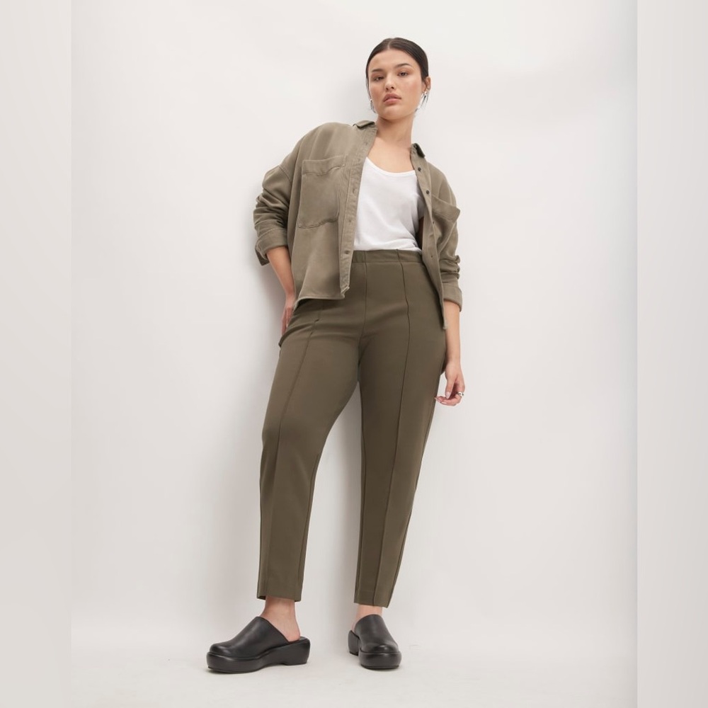 Everlane Olive High-Rise Tapered Pants